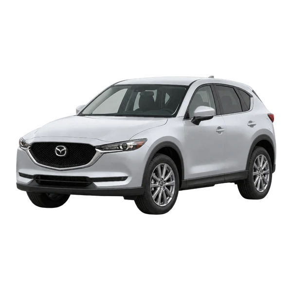 Mazda CX-5 2020 en plateado, vista frontal tres cuartos (hacia la izquierda)