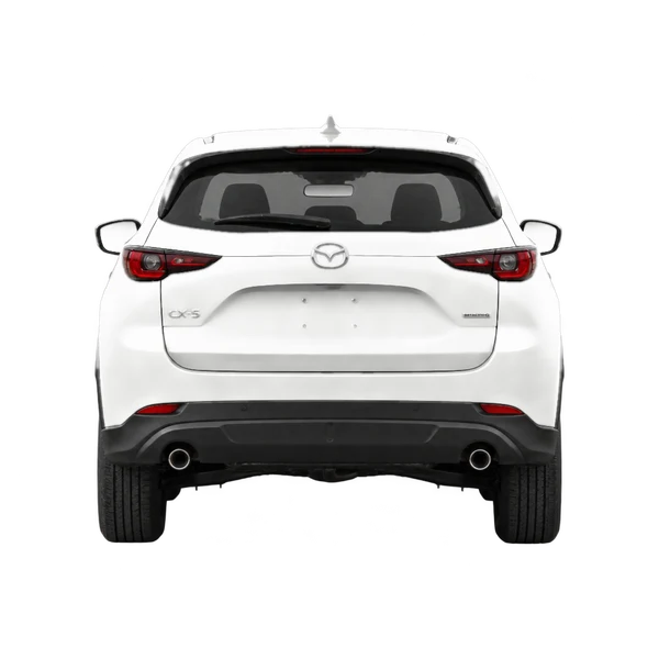Mazda CX-5 2025 باللون أبيض، منظر من الخلف
