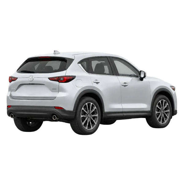 silver 2026 Mazda CX-5 rear three-quarter (facing right) view
