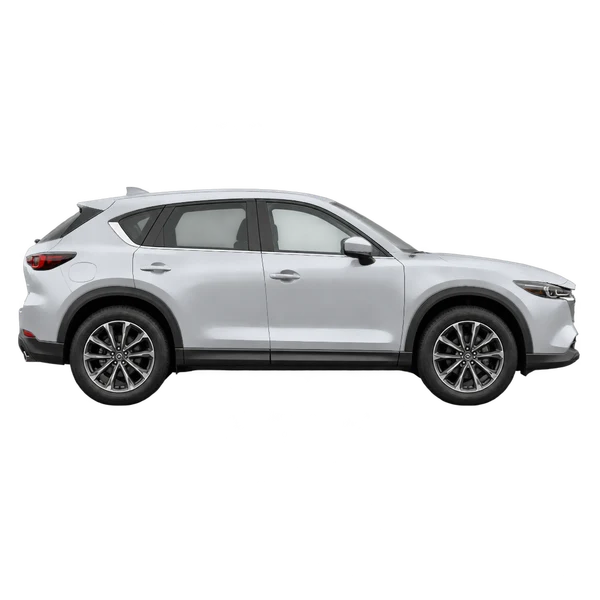 silver 2026 Mazda CX-5 side (facing right) view