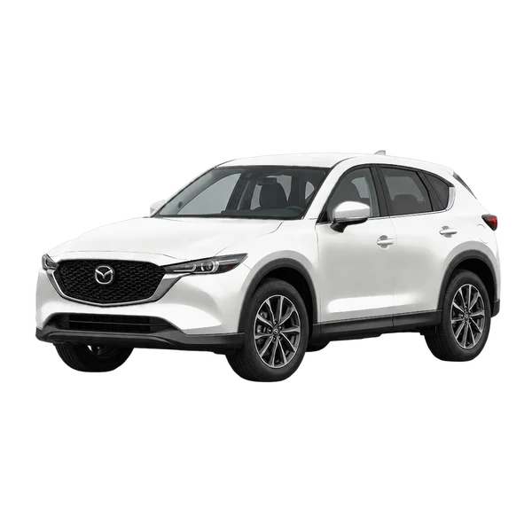 2027 Mazda CX-5 in weiß, Ansicht: Dreiviertelansicht vorne (nach links gerichtet)