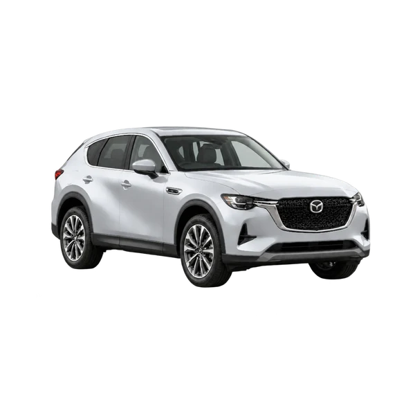 Mazda CX-60 2023 en plateado, vista tres cuartos frontal (mirando a la derecha)