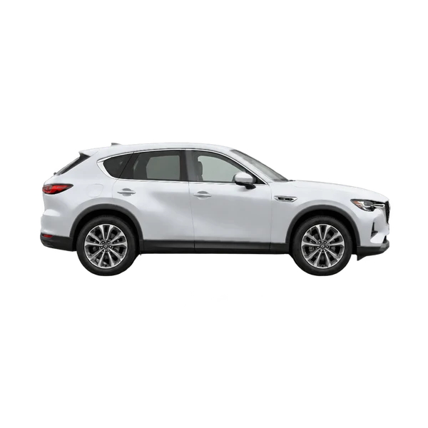 Mazda CX-60 2023 en plateado, vista lateral (hacia la derecha)