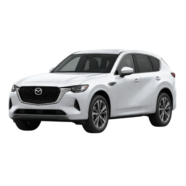 silver 2026 Mazda CX-60 front three-quarter (facing left) view