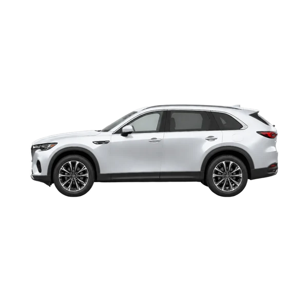 シルバーの2025 Mazda CX-70（側面（左向き）ビュー）