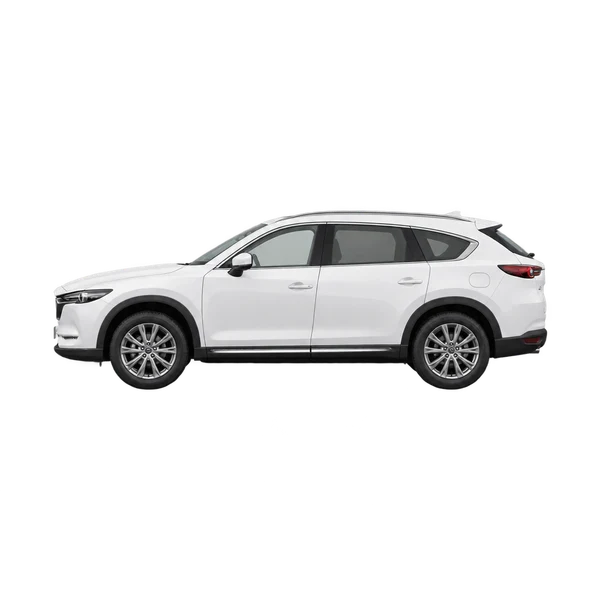 Mazda CX-8 2022 باللون أبيض، منظر جانبي (متجه إلى اليسار)