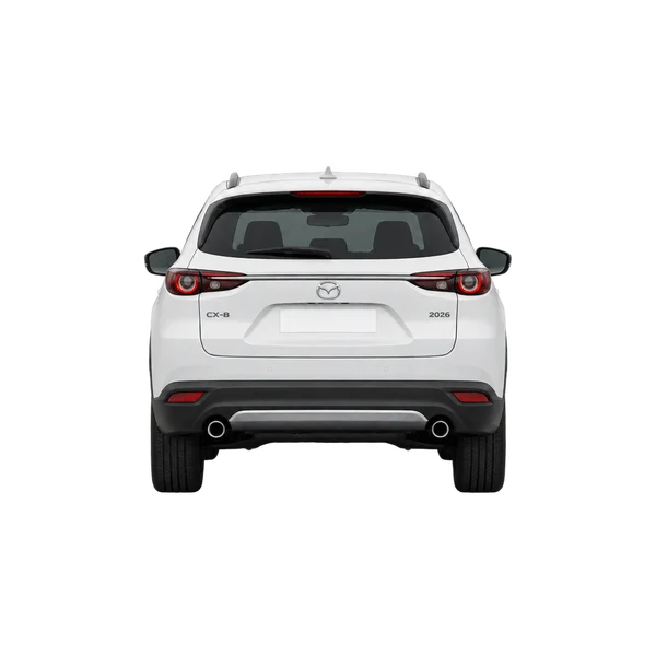 Mazda CX-8 2026 باللون أبيض، منظر من الخلف