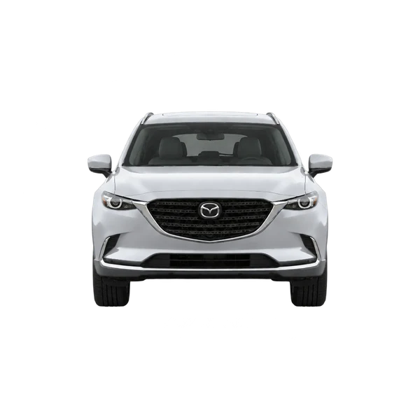 Mazda CX-9 2024 باللون فضي، منظر أمامي