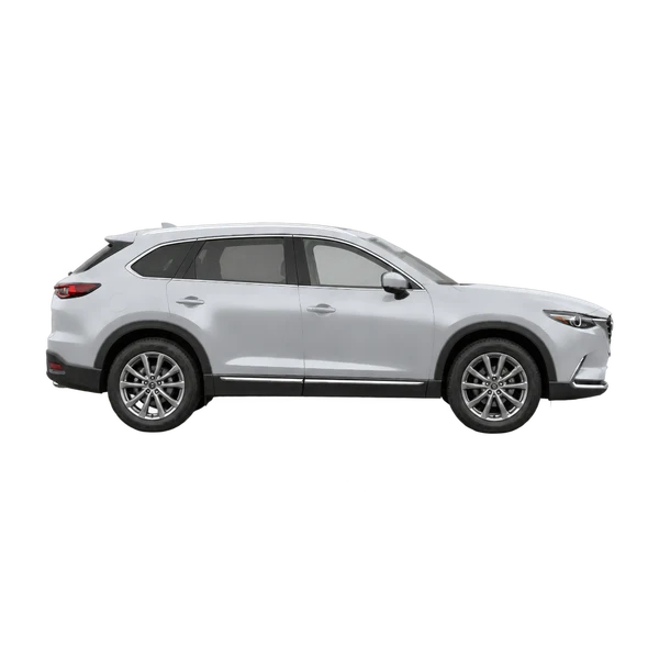 Mazda CX-9 2024 باللون فضي، منظر منظر جانبي (باتجاه اليمين)