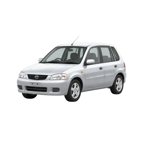 シルバーの2000 Mazda Demio（フロントスリークォーター(左向き)ビュー）