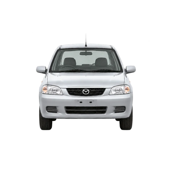シルバーの2000 Mazda Demio（正面ビュー）