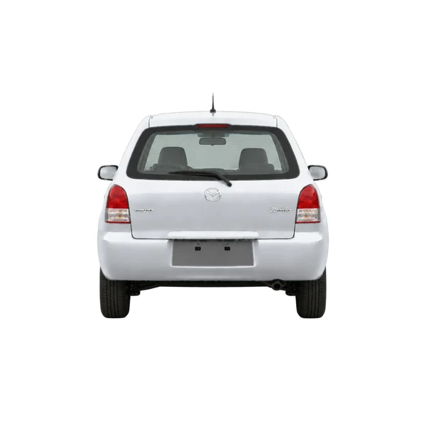 シルバーの2000 Mazda Demio（リアビュー）