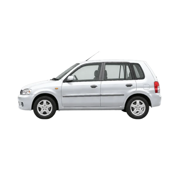シルバーの2000 Mazda Demio（側面（左向き）ビュー）