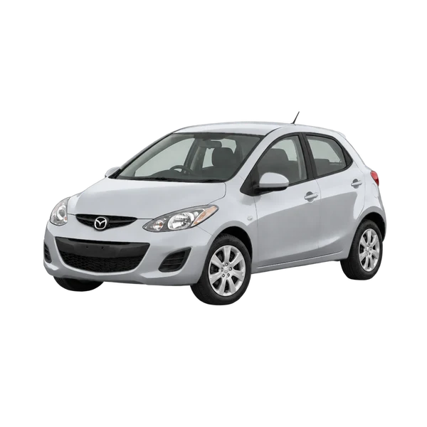 シルバーの2011 Mazda Demio（フロントスリークォーター(左向き)ビュー）