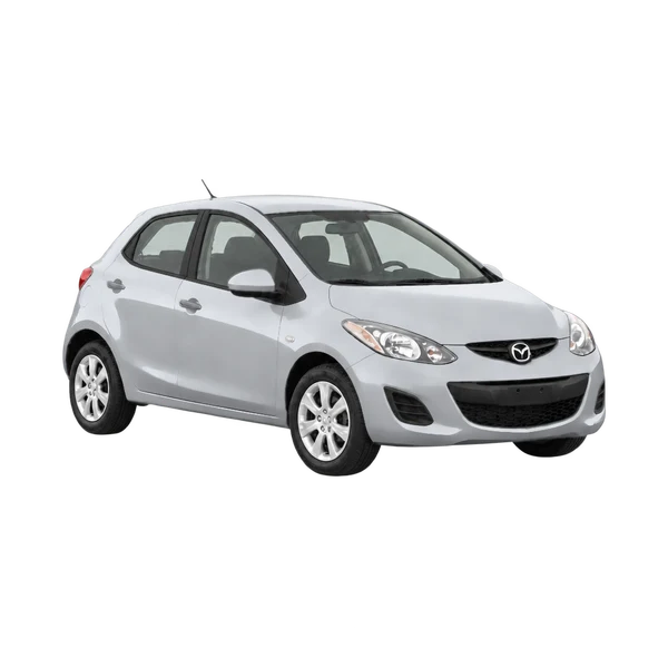 シルバーの2011 Mazda Demio（フロントスリークォーター（右向き）ビュー）