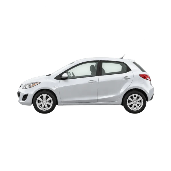 シルバーの2011 Mazda Demio（側面（左向き）ビュー）
