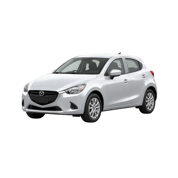 silver 2015 Mazda Demio front three-quarter (facing left) view