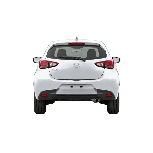シルバーの2015 Mazda Demio（リアビュー）