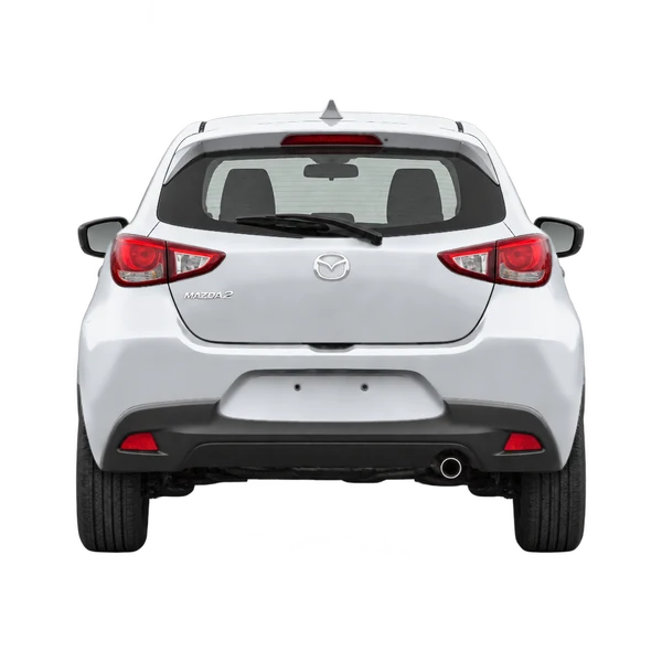 シルバーの2016 Mazda Mazda2(リアビュー)