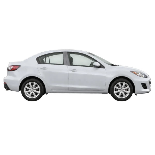 シルバーの2012 Mazda Mazda3（側面（右向き）ビュー）