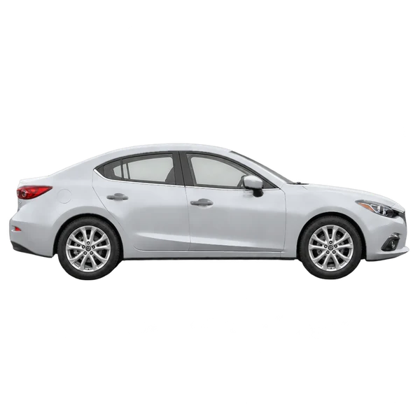 シルバーの2015 Mazda Mazda3(側面(右向き)ビュー)