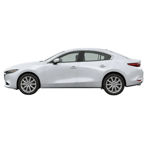 シルバーの2020 Mazda Mazda3(側面(左向き)ビュー)