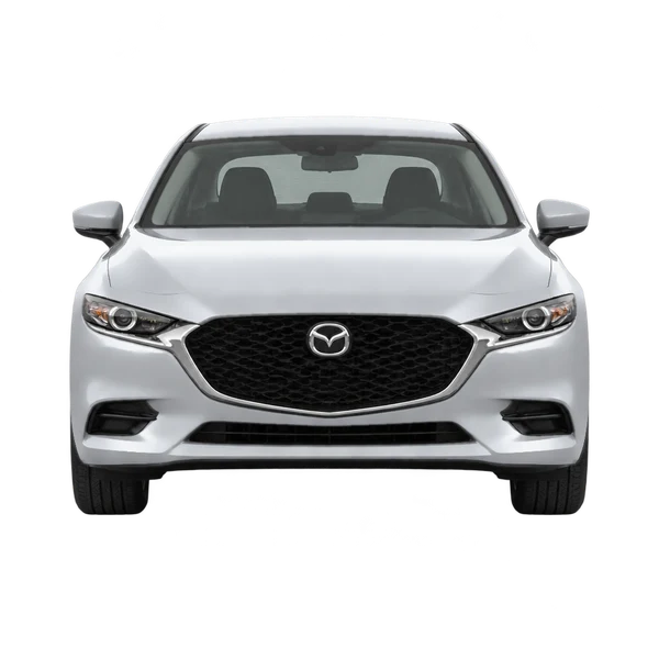 シルバーの2025 Mazda Mazda3（正面ビュー）