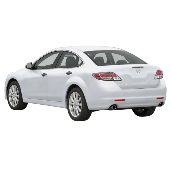 シルバーの2012 Mazda Mazda6(リア斜め(左向き)ビュー)