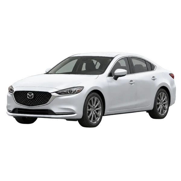 シルバーの2025 Mazda Mazda6（フロントスリークォーター(左向き)ビュー）