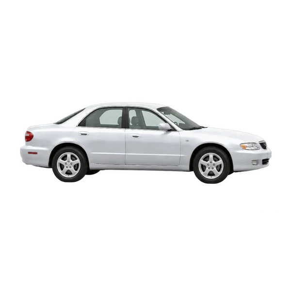 Mazda Millenia 1997 باللون فضي، منظر منظر جانبي (باتجاه اليمين)