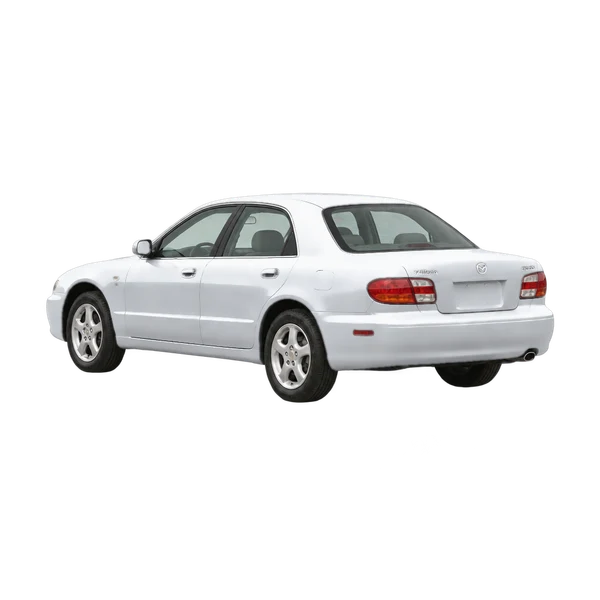 1998 Mazda Millenia in Silber, Ansicht: Dreiviertelansicht von hinten (nach links gerichtet)