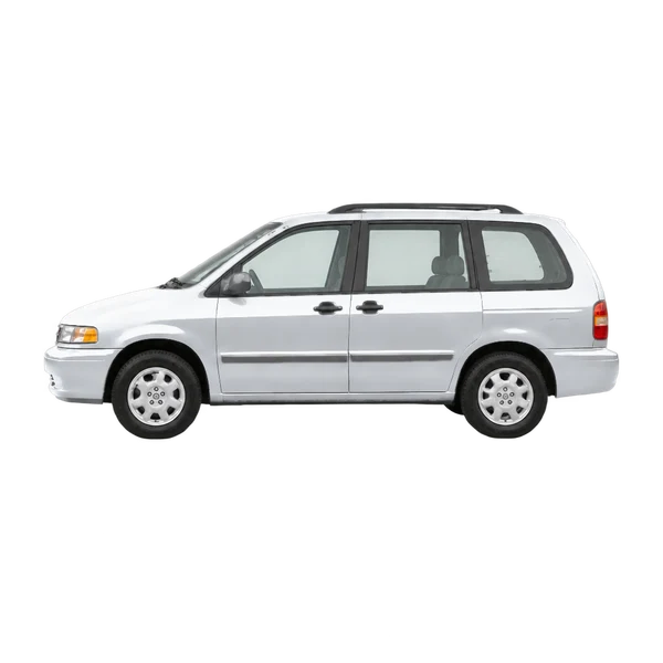 シルバーの1992 Mazda MPV（側面（左向き）ビュー）