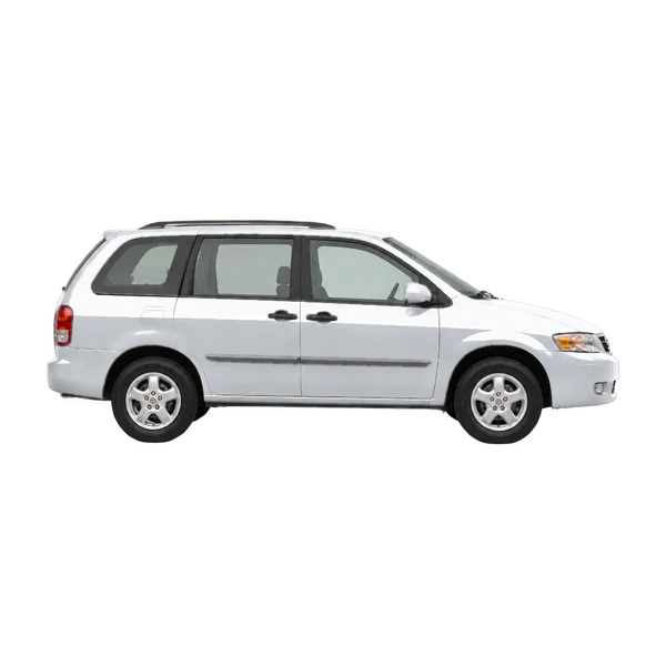 シルバーの1996 Mazda MPV（側面（右向き）ビュー）
