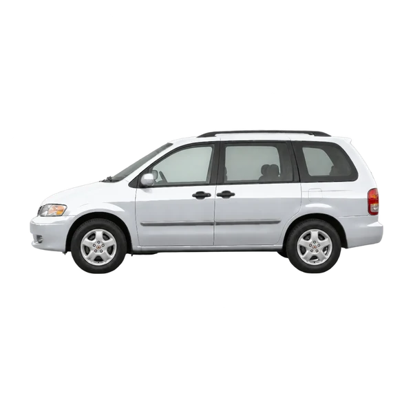 シルバーの1997 Mazda MPV（側面（左向き）ビュー）