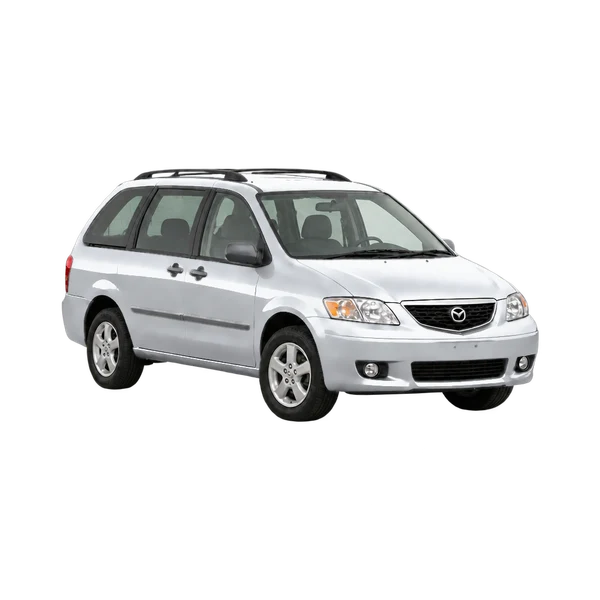 2001 Mazda MPV in Silber, Ansicht: Dreiviertelansicht vorne (nach rechts)