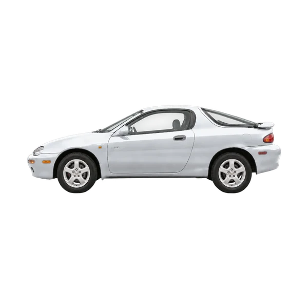 シルバーの1994 Mazda MX-3（側面（左向き）ビュー）