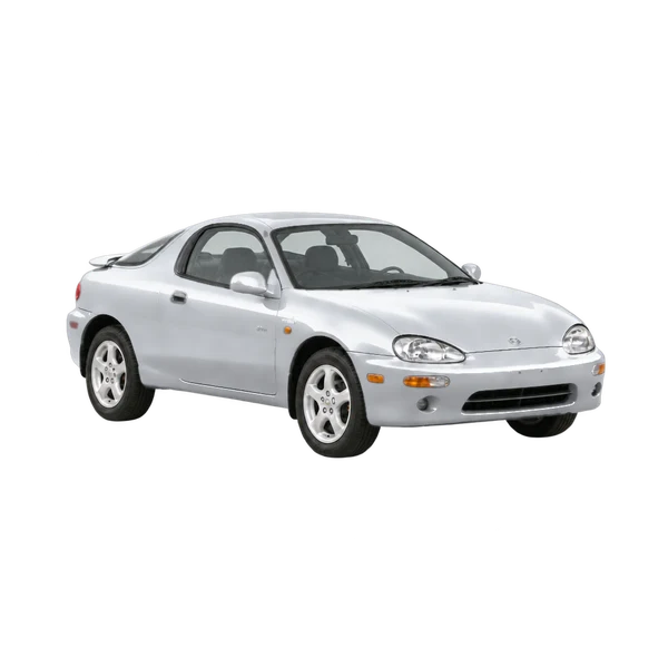 Mazda MX-3 1995 argent, vue trois-quarts avant (orienté vers la droite)