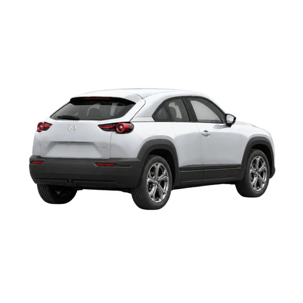 シルバーの2022 Mazda MX-30(斜め後方(右向き)ビュー)