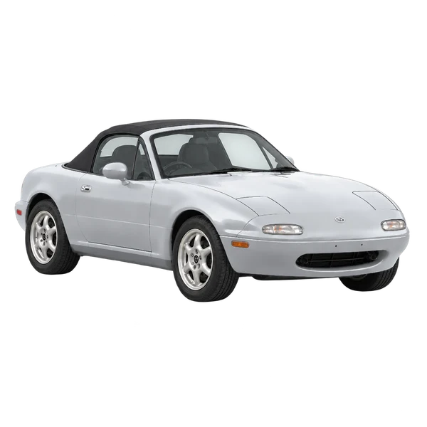 1997 Mazda MX-5 Miata in Silber, Ansicht: Dreiviertelansicht vorne (nach rechts)