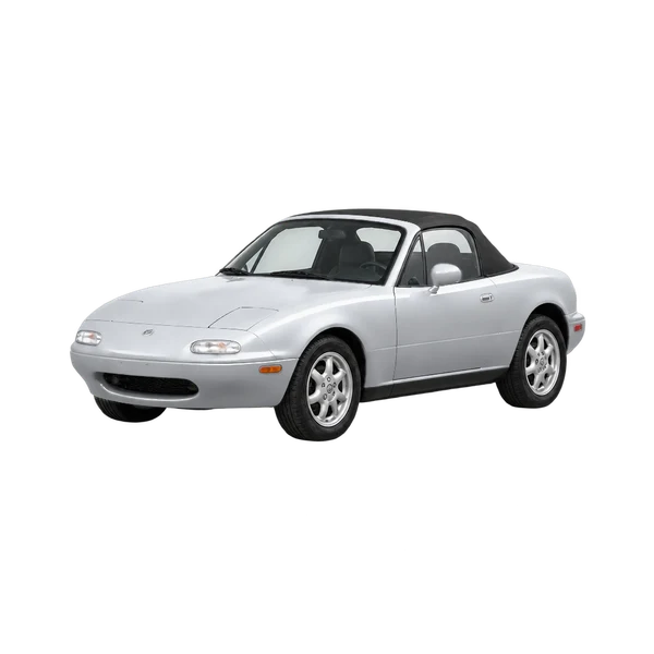 シルバーの1994 Mazda MX-5（フロントスリークォーター(左向き)ビュー）