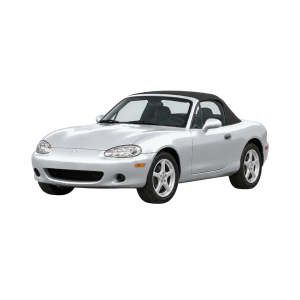 シルバーの1999 Mazda MX-5（フロントスリークォーター(左向き)ビュー）