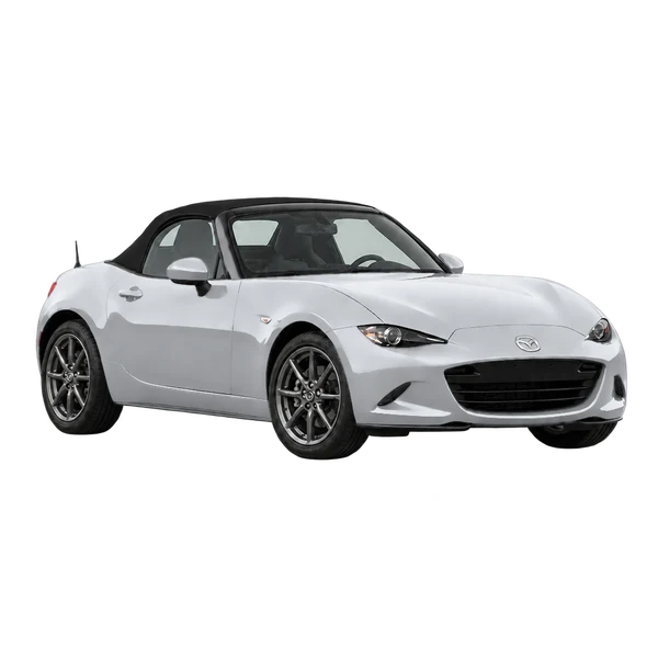 シルバーの2022 Mazda MX-5（フロントスリークォーター（右向き）ビュー）