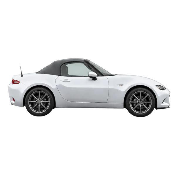 silver 2027 Mazda MX-5 side (facing right) view