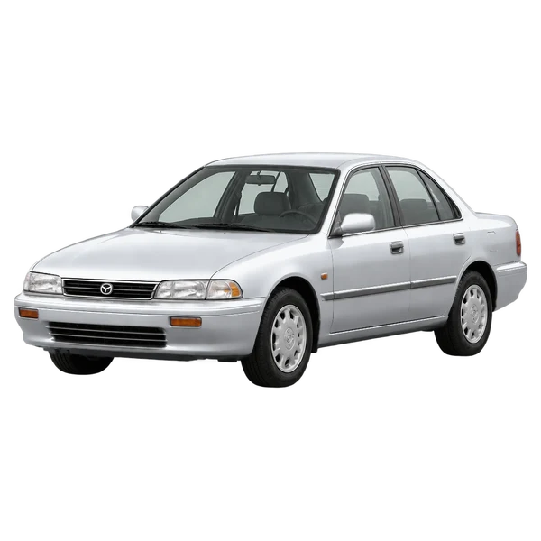 Mazda Persona 1991 argent, vue trois-quarts avant (orienté vers la gauche)