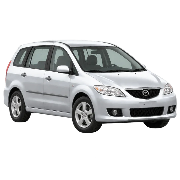 Mazda Premacy 2005 en plateado, vista tres cuartos frontal (mirando a la derecha)