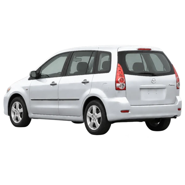 Mazda Premacy 2005 en plateado, vista tres cuartos trasero (mirando a la izquierda)