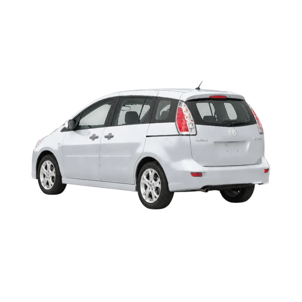 2008 Mazda Premacy in Silber, Ansicht: Dreiviertelansicht von hinten (nach links gerichtet)