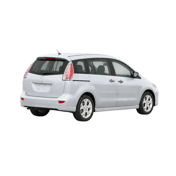 2008 Mazda Premacy in Silber, Ansicht: Dreiviertelansicht hinten (nach rechts gewandt)