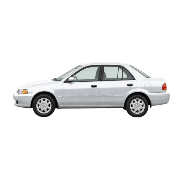 1997 Mazda Protege in Silber, Ansicht: Seite (nach links gerichtet)