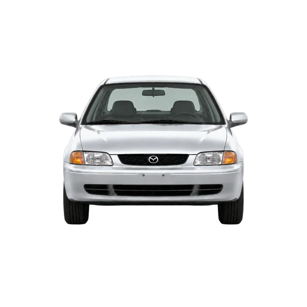Mazda Protege 1998 en plateado, vista frontal